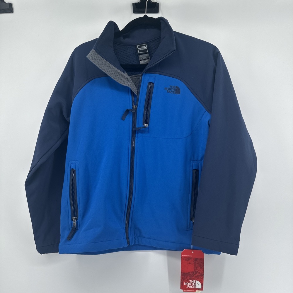 North Face Boys Apex Shellrock Jacket L 14 16 Blue‎ New